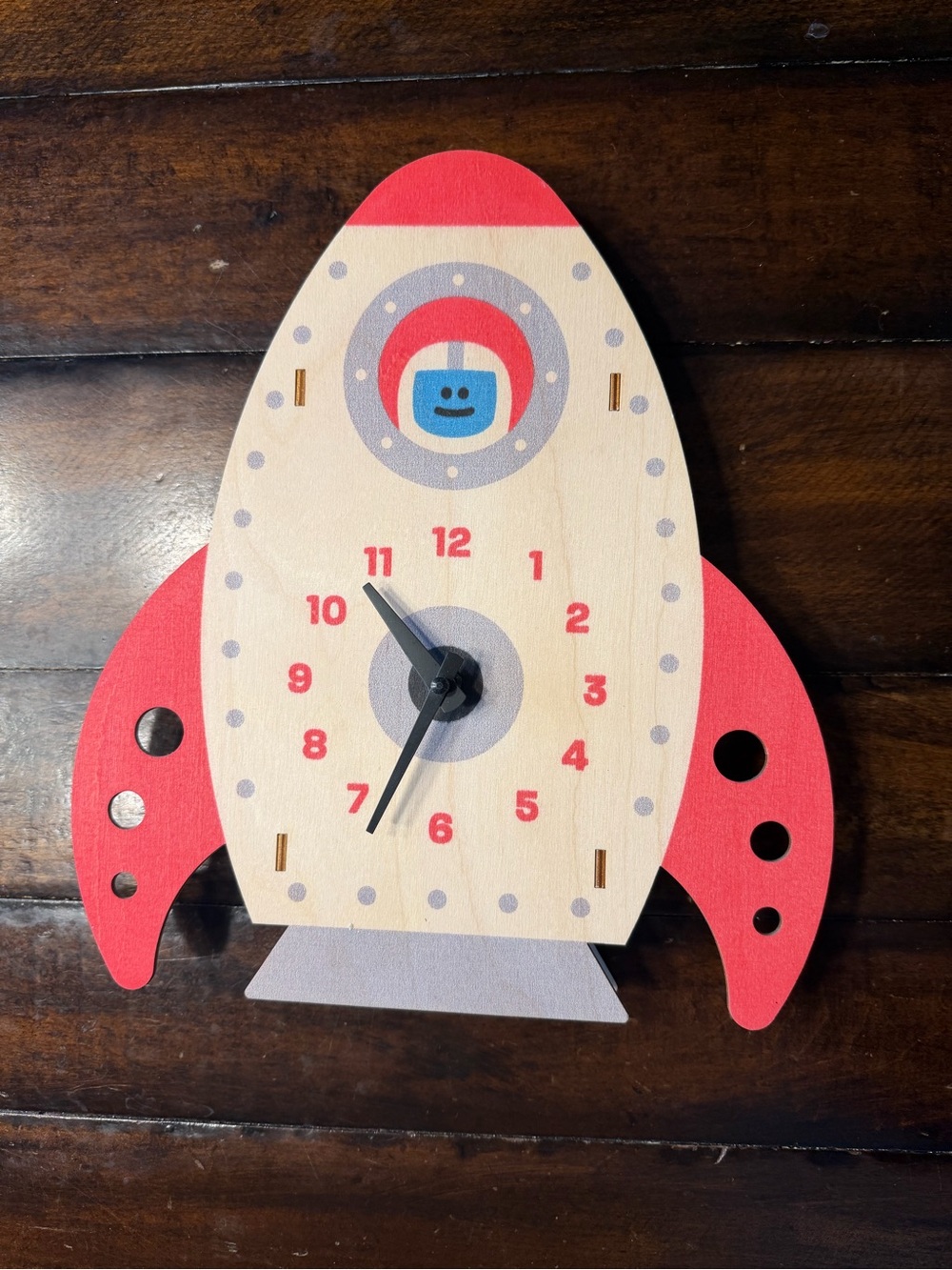 Wooden Space Ship Wall Clock